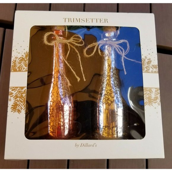Trimsetter By Dillard's Other - Champagne Bottle Ornaments 2 Marbleized Light Up Trimsetter Dillard's